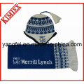 Jacquard Acrylic Knitted Hat Echarpe Gant